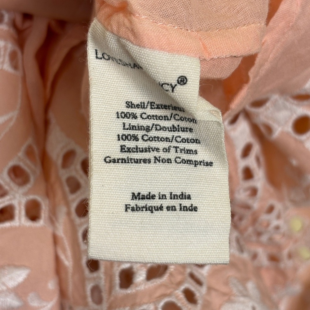 NWT LOVESHACKFANCY Mochi Cotton Eyelet Mini Dress Bubble Bath Pink Women Size 2 - Picture 11 of 14